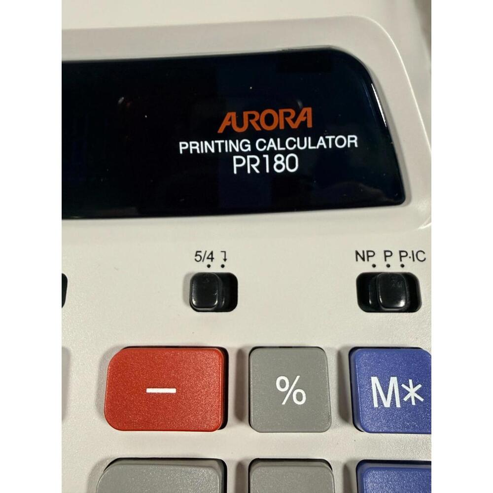 New Open Box Aurora PR180 Printing Calculator 10 Digit Tax Function Desktop - Picture 3 of 5